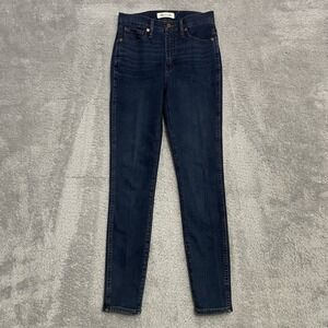 Madewell 10" High Rise Skinny Jeans Women's Size 25 Dark Wash Blue Denim Stretch